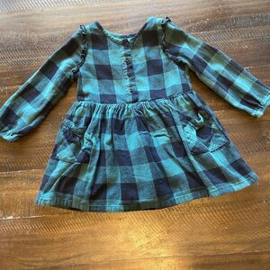 Green plaid dress